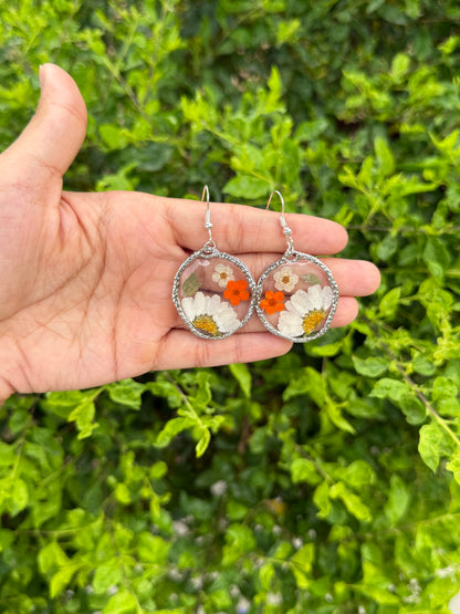 Orange plum earrings