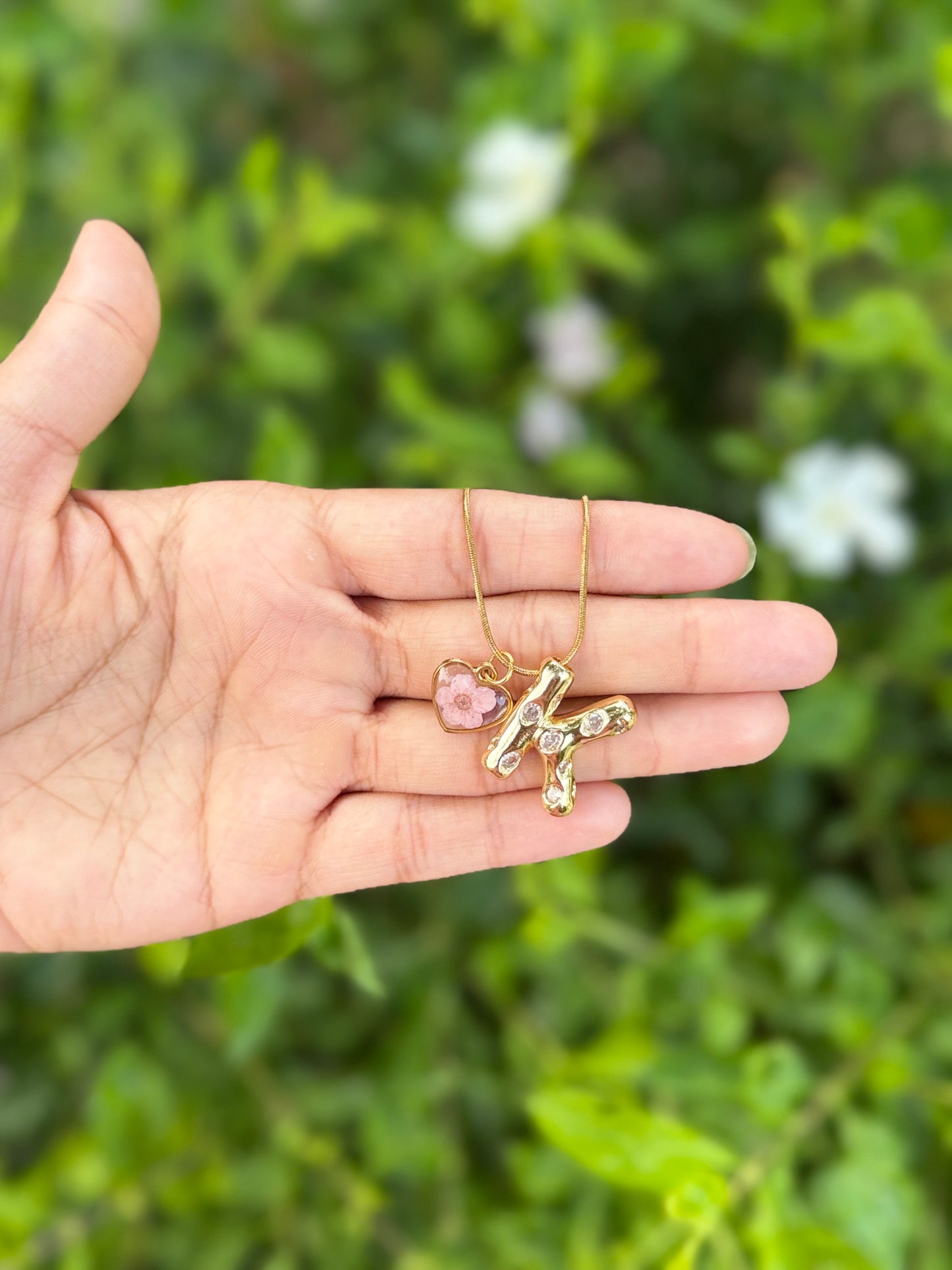 Evabloom initial necklace