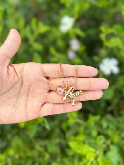 Evabloom initial necklace