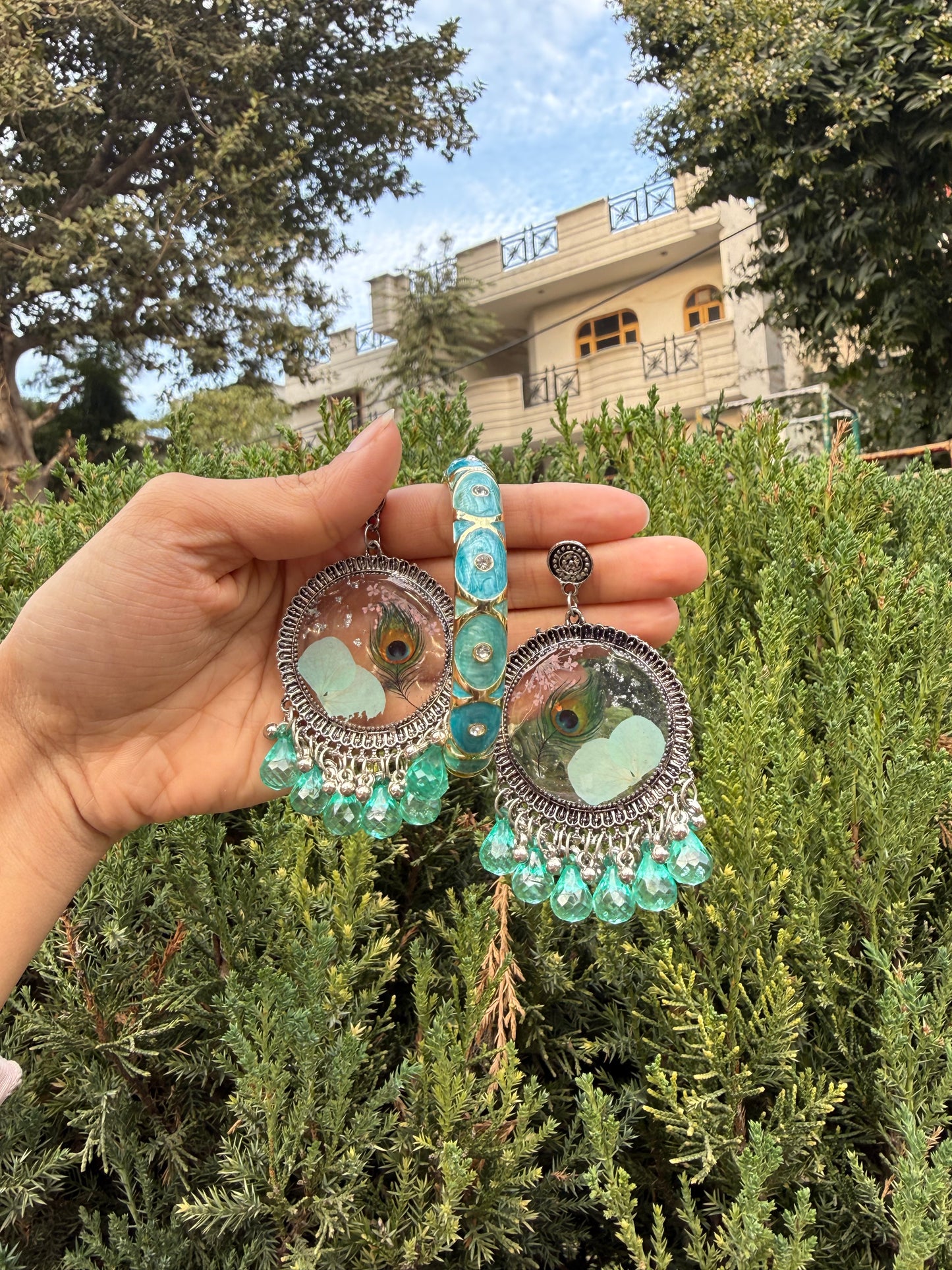 Morpankh jhumka & bangle