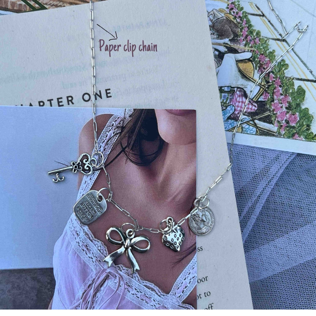 Silver charmed necklace