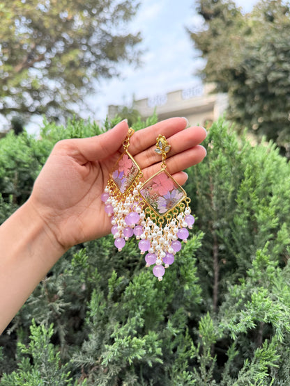 Pearly lav jhumka