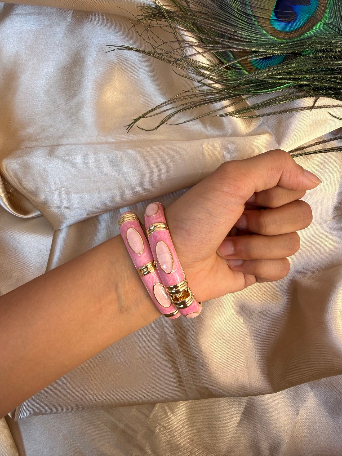 Prettiest pink enamel bangle