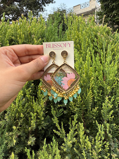 Elegant turquoise jhumkas