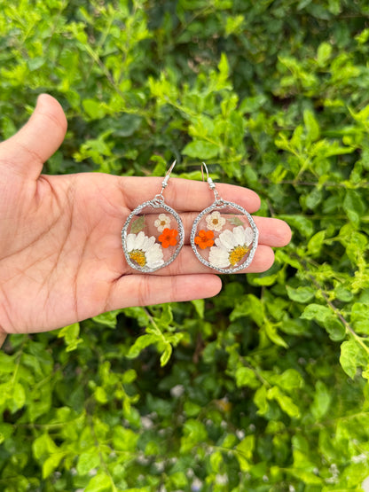 Orange plum earrings