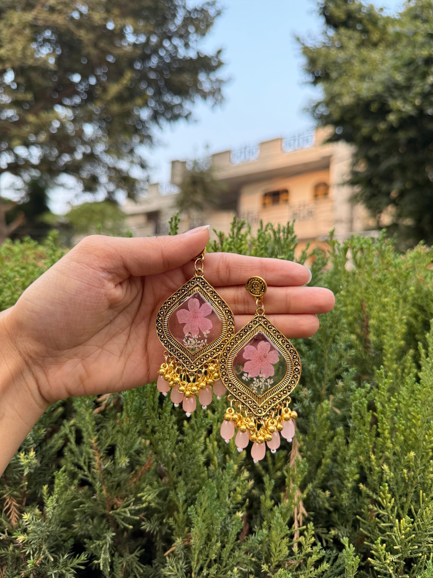Peach mist jhumka