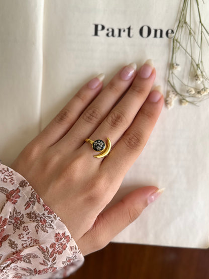 Midnight moon ring