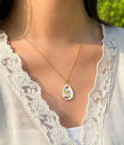 Secret initial flora necklace