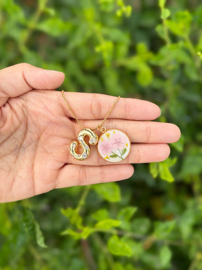 Plum garden initial necklace