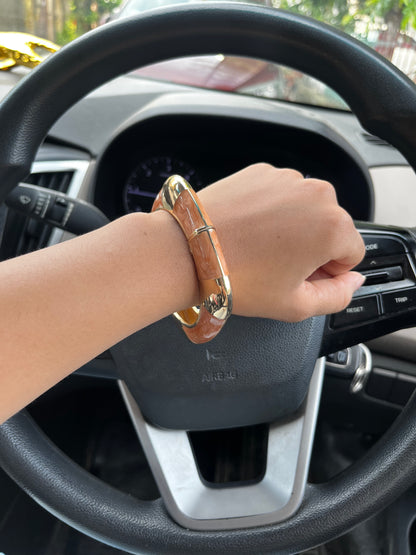 Luxe cubic orange bangle