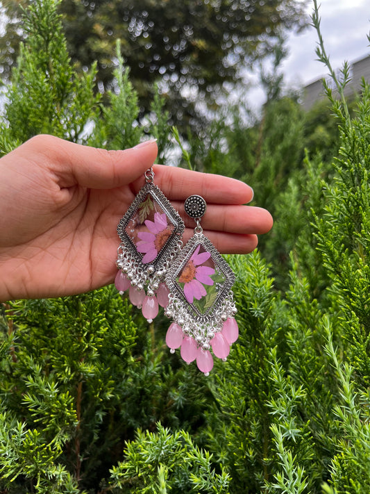 Lavender flora jhumka