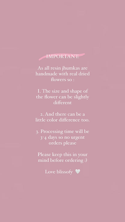 Elegant floral jhumkas ( without pink beads)