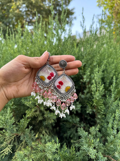 Snow daisy jhumkas
