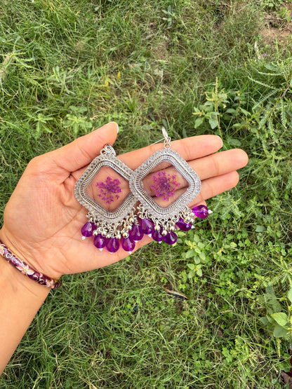 Violet jhumka & bangle set