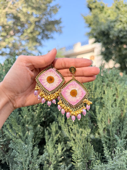 Pink bloom jhumka