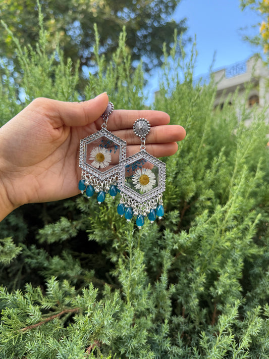 Prettiest blue aster Jhumka