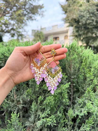 Pearly lav jhumka