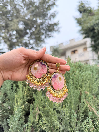 Pink fairy jhumkas