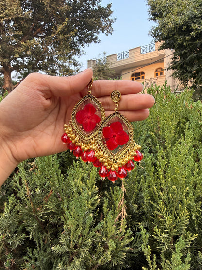 Red fern jhumka