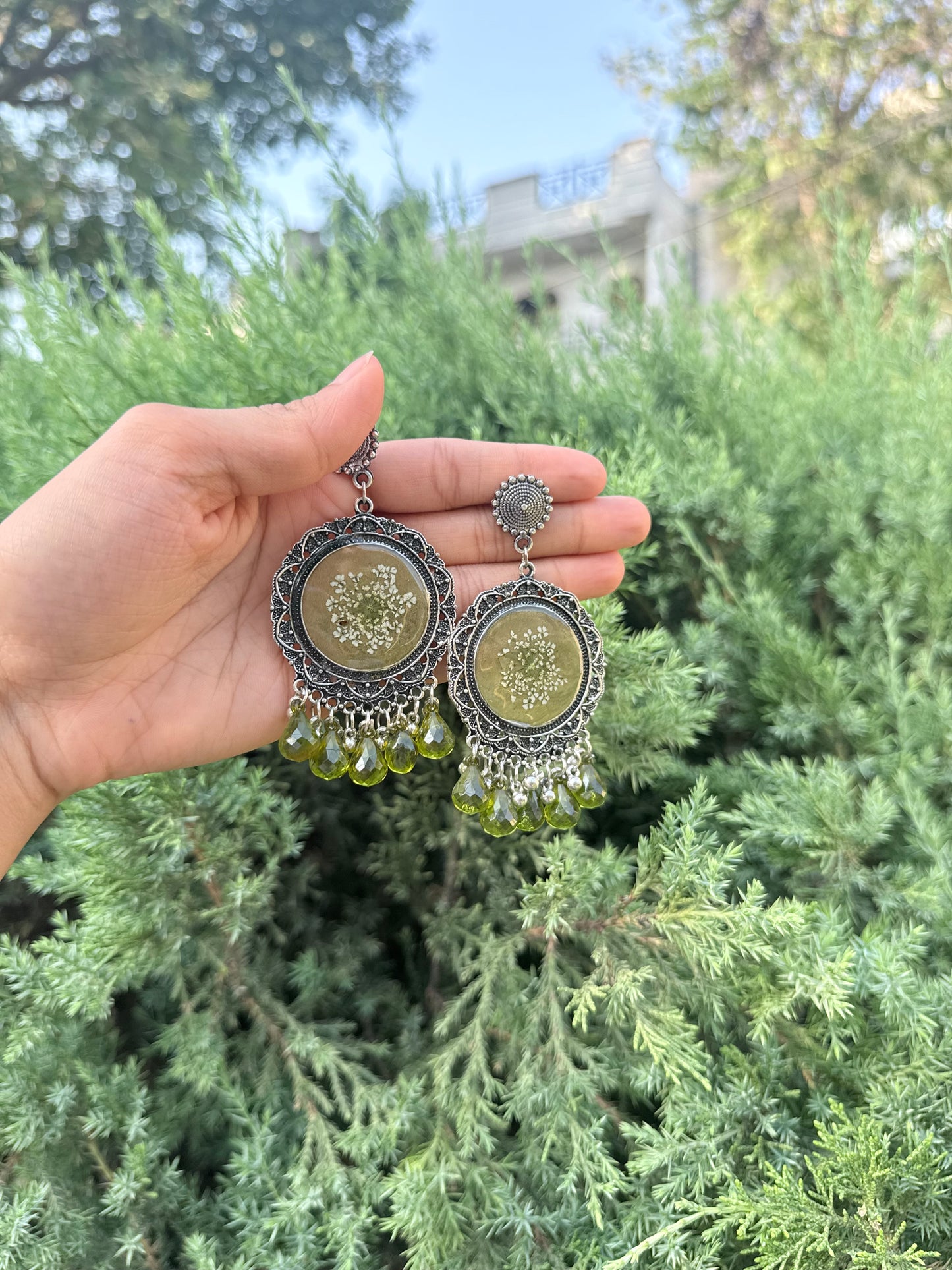 Nidaa silver jhumkas