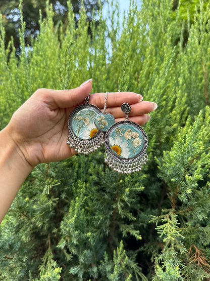 Sage green jhumka & necklace set