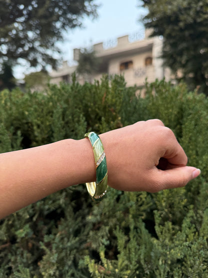 Green jhumka & bangle pair