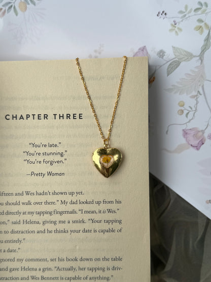 Yellow heart locket