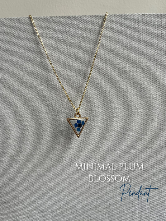 Minimal blue blossom pendant