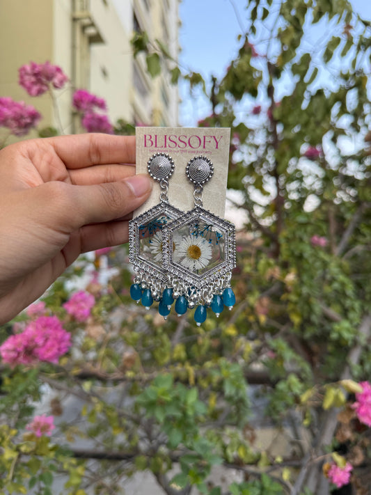 Prettiest blue aster Jhumka