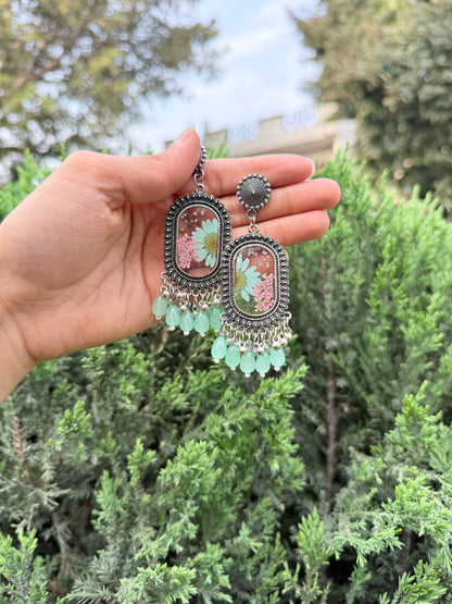 Turquoise mist Jhumka