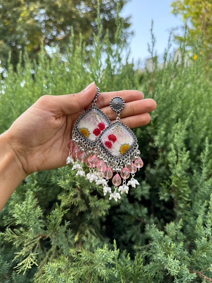 Snow daisy jhumkas