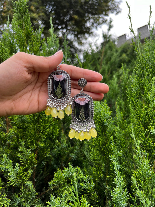 Lemon fern jhumka