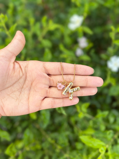 Evabloom initial necklace