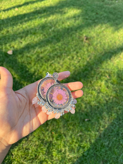 Elegant floral jhumkas ( without pink beads)