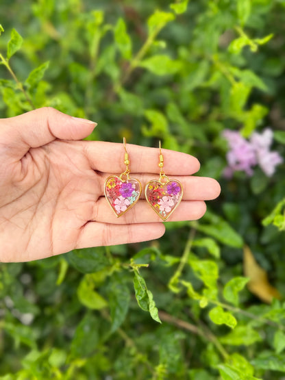 Heart flora earrings