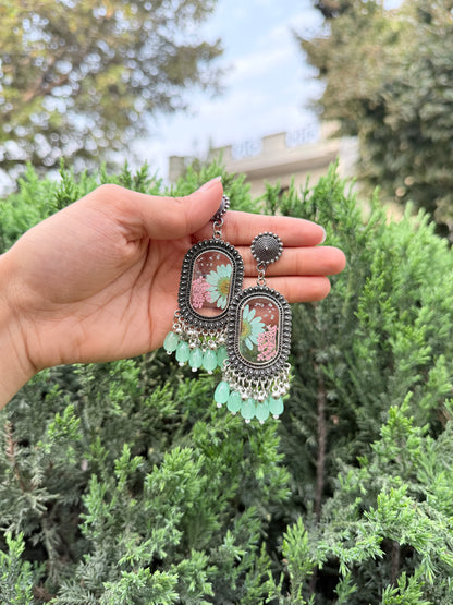 Turquoise mist Jhumka