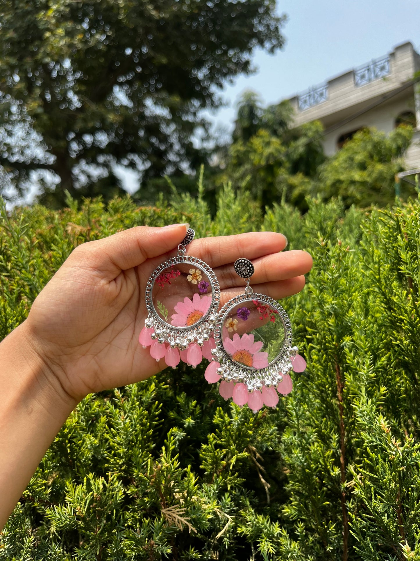 Pastel petal jhumkas