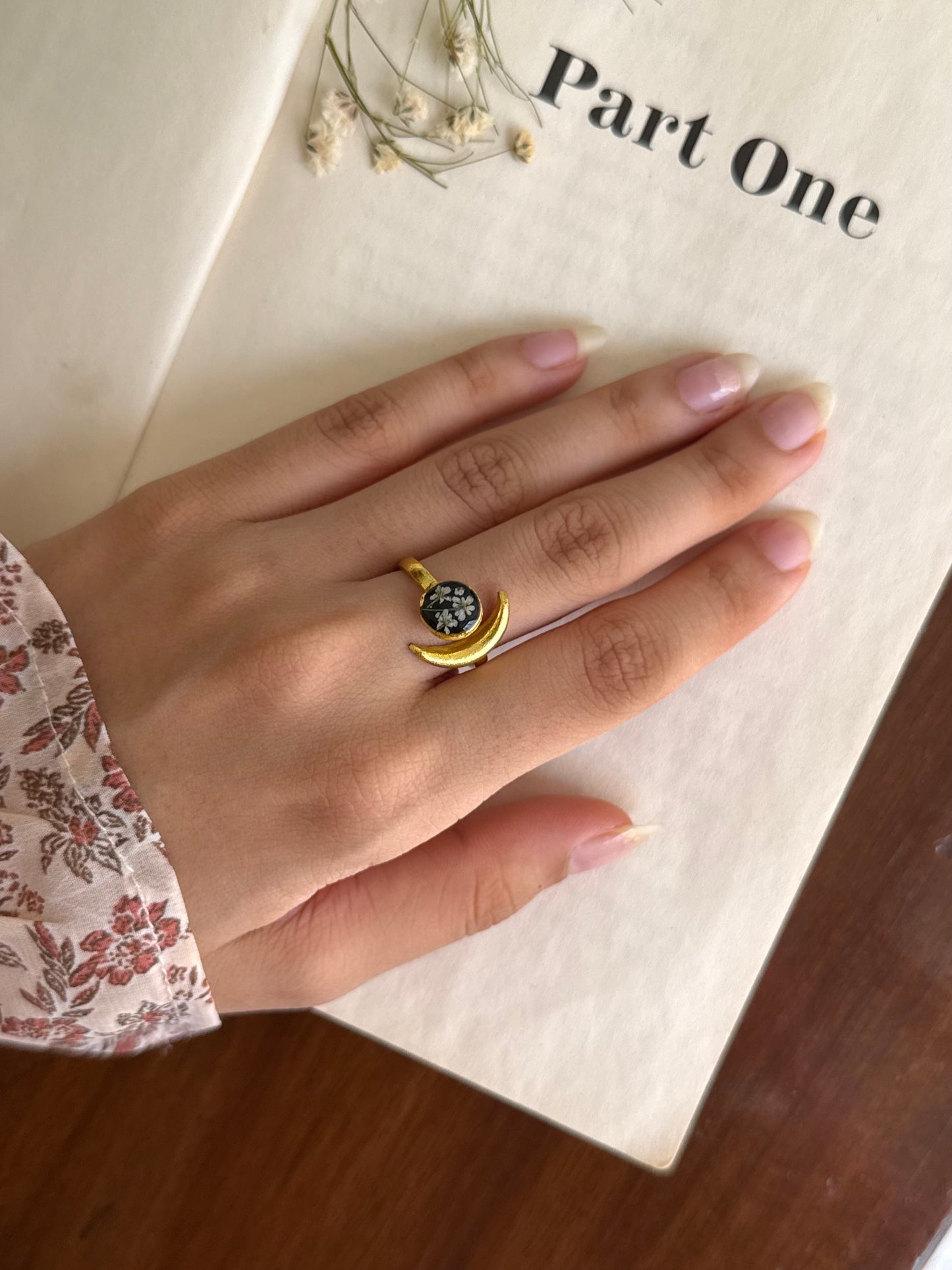 Midnight moon ring