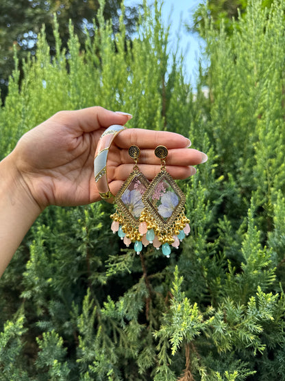 Pastel sky jhumka & bangle set