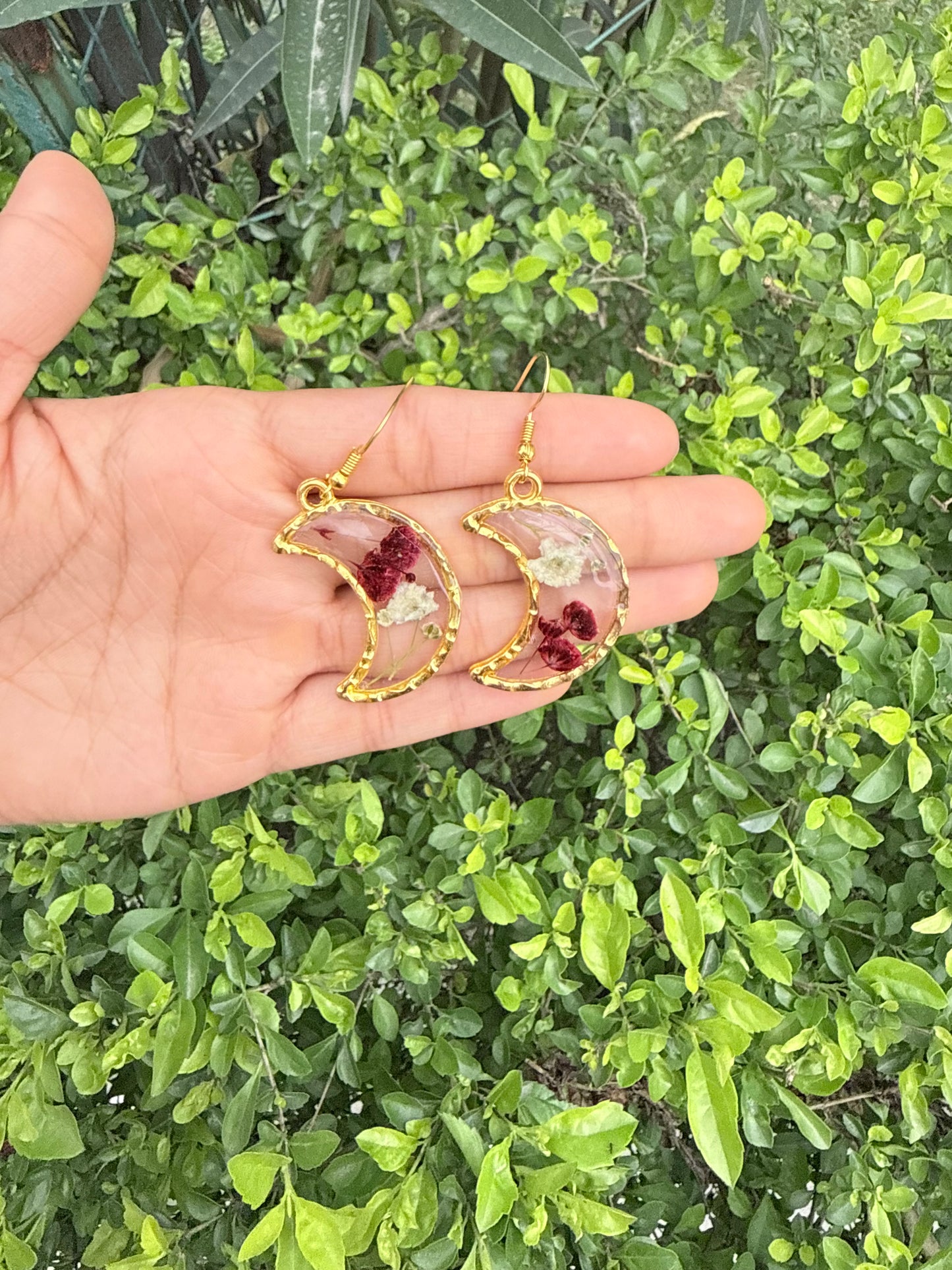 Crimson moon earrings