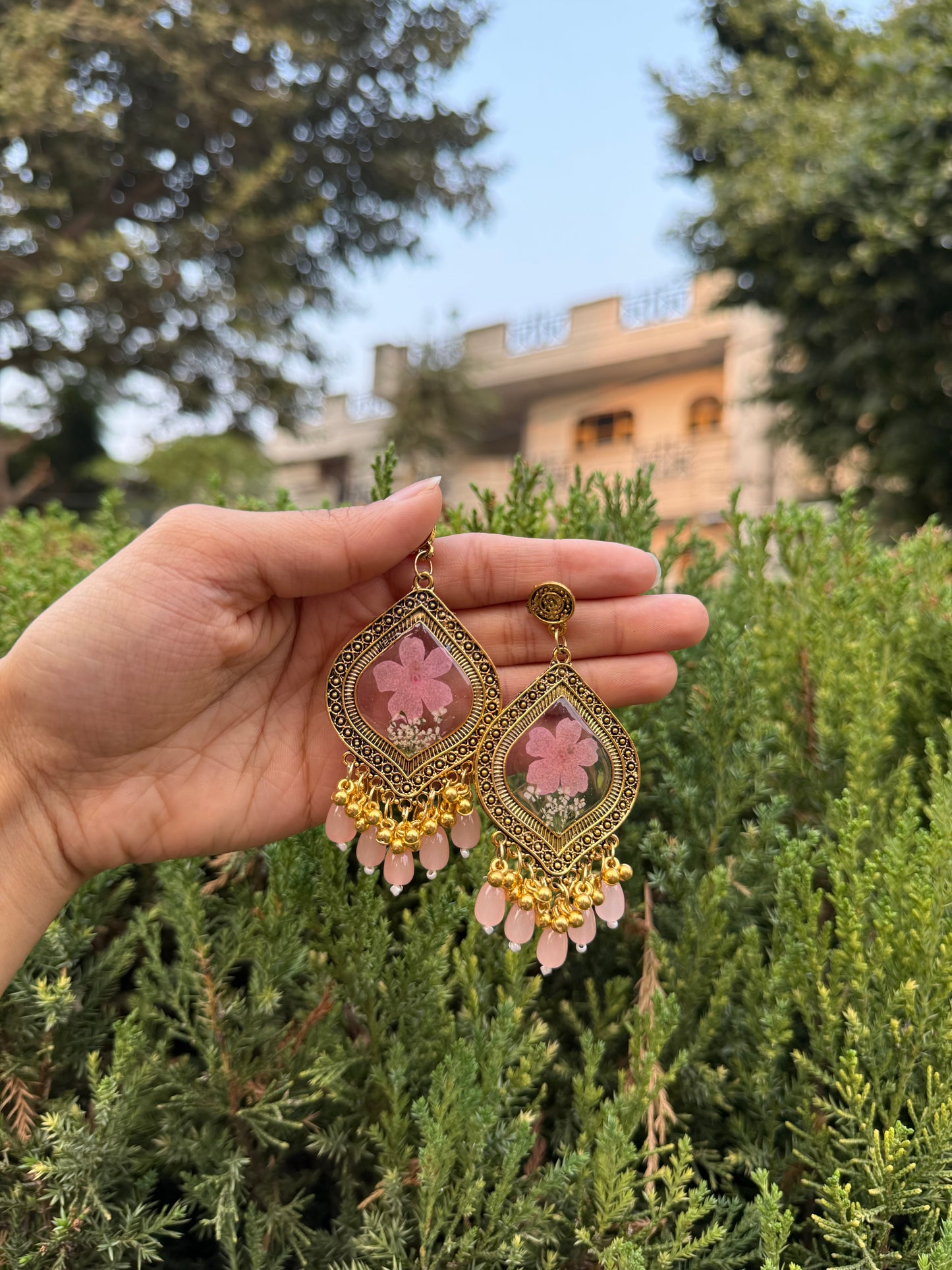 Peach mist jhumka