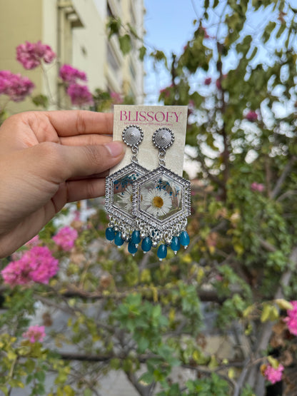 Prettiest blue aster Jhumka