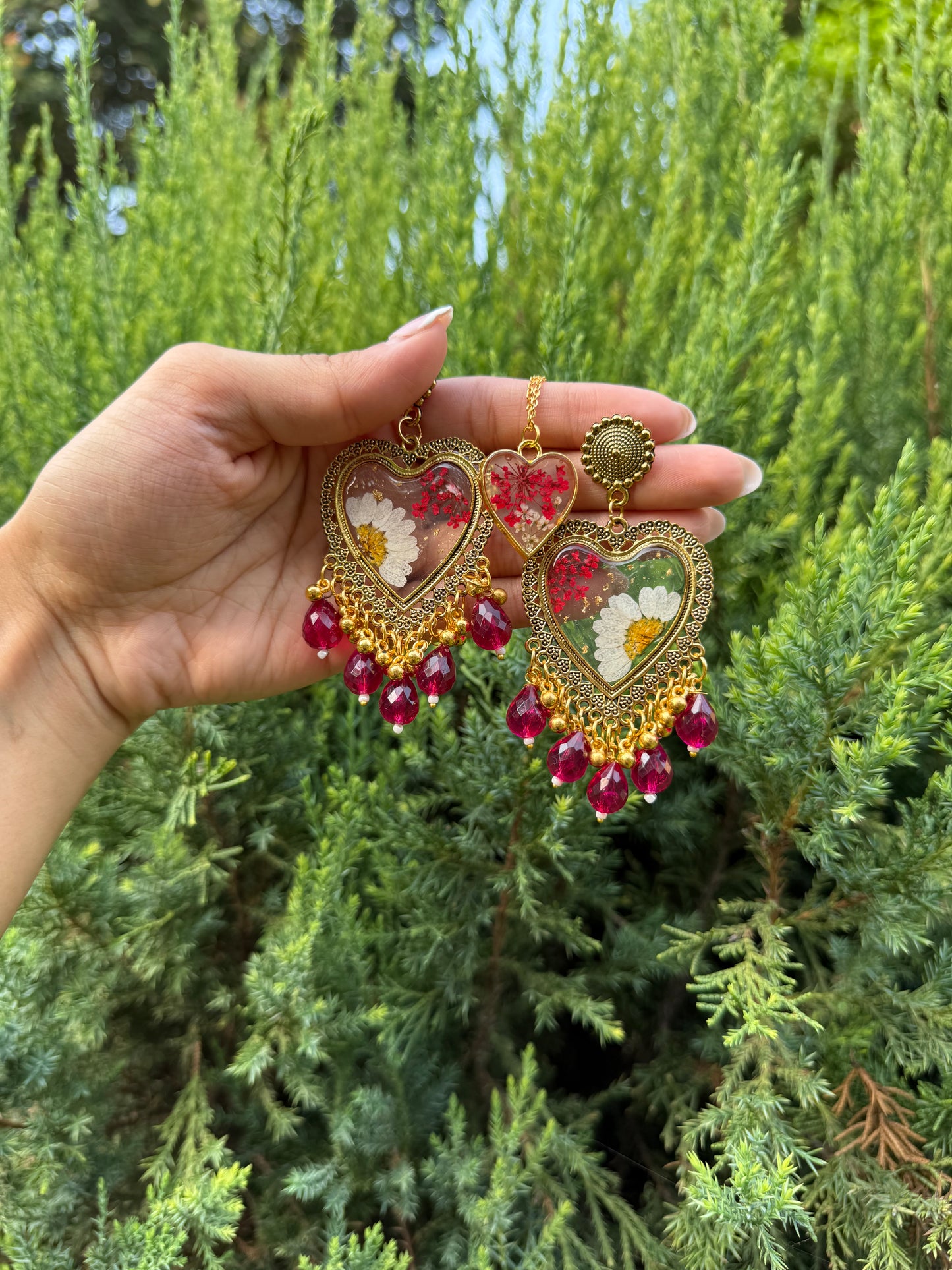 Heart Jhumka & necklace set