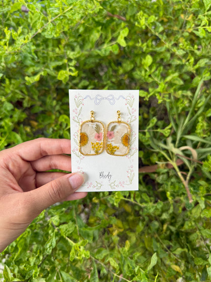 Golden garden earrings