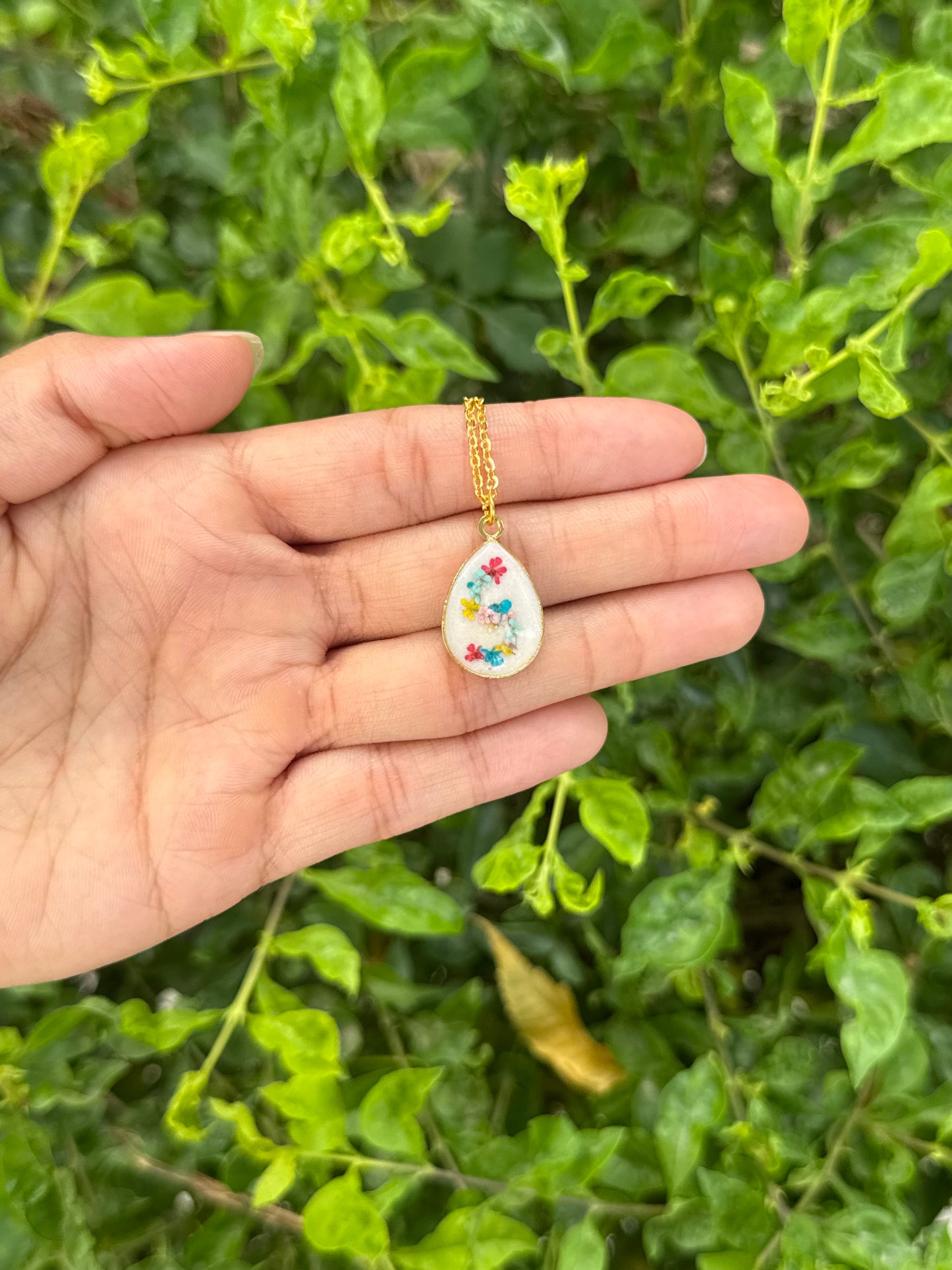 Secret initial flora necklace