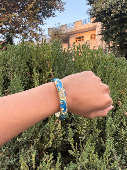 Blue fern jhumka & bangle