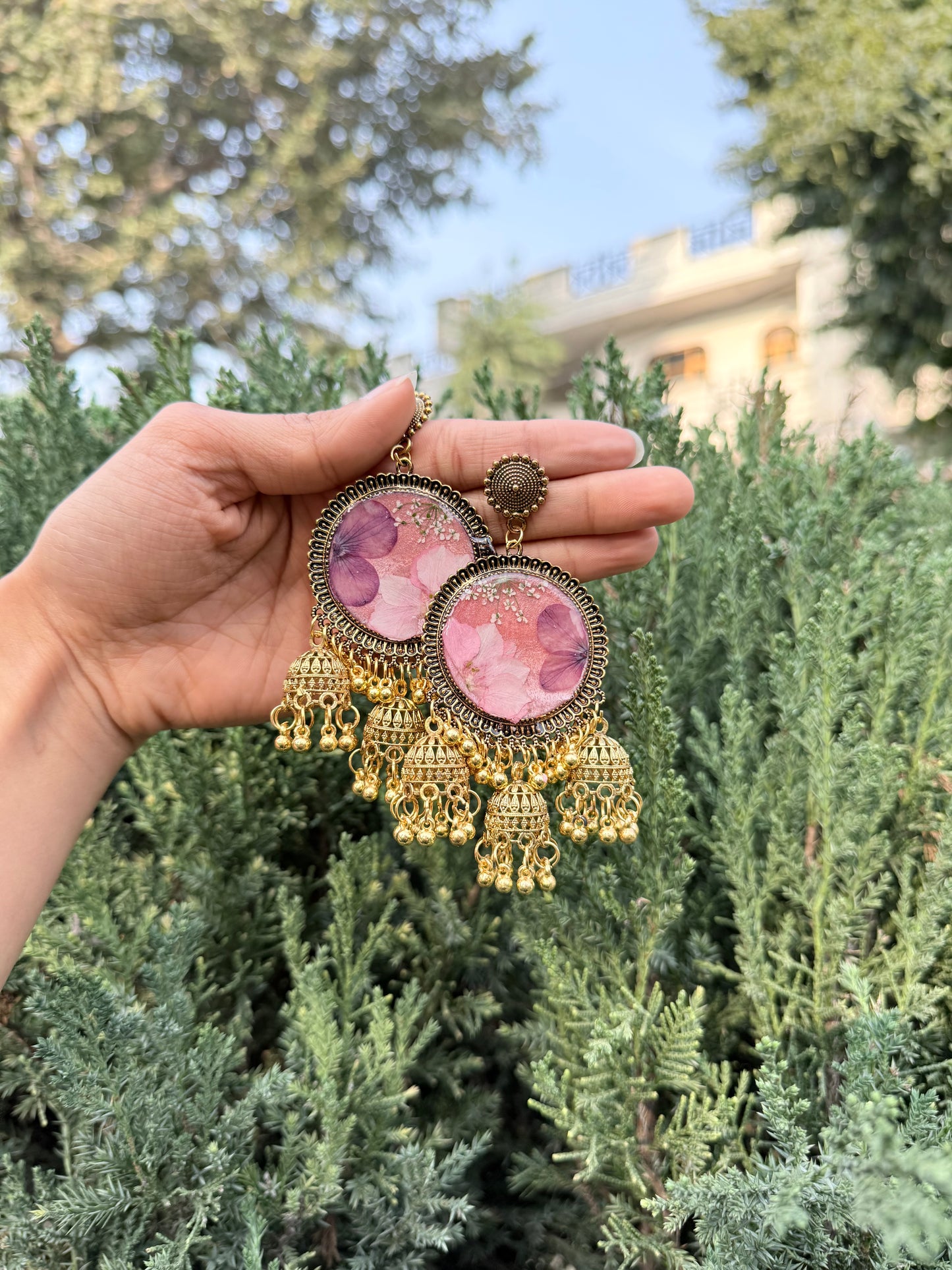 Noorani gulab jhumkas