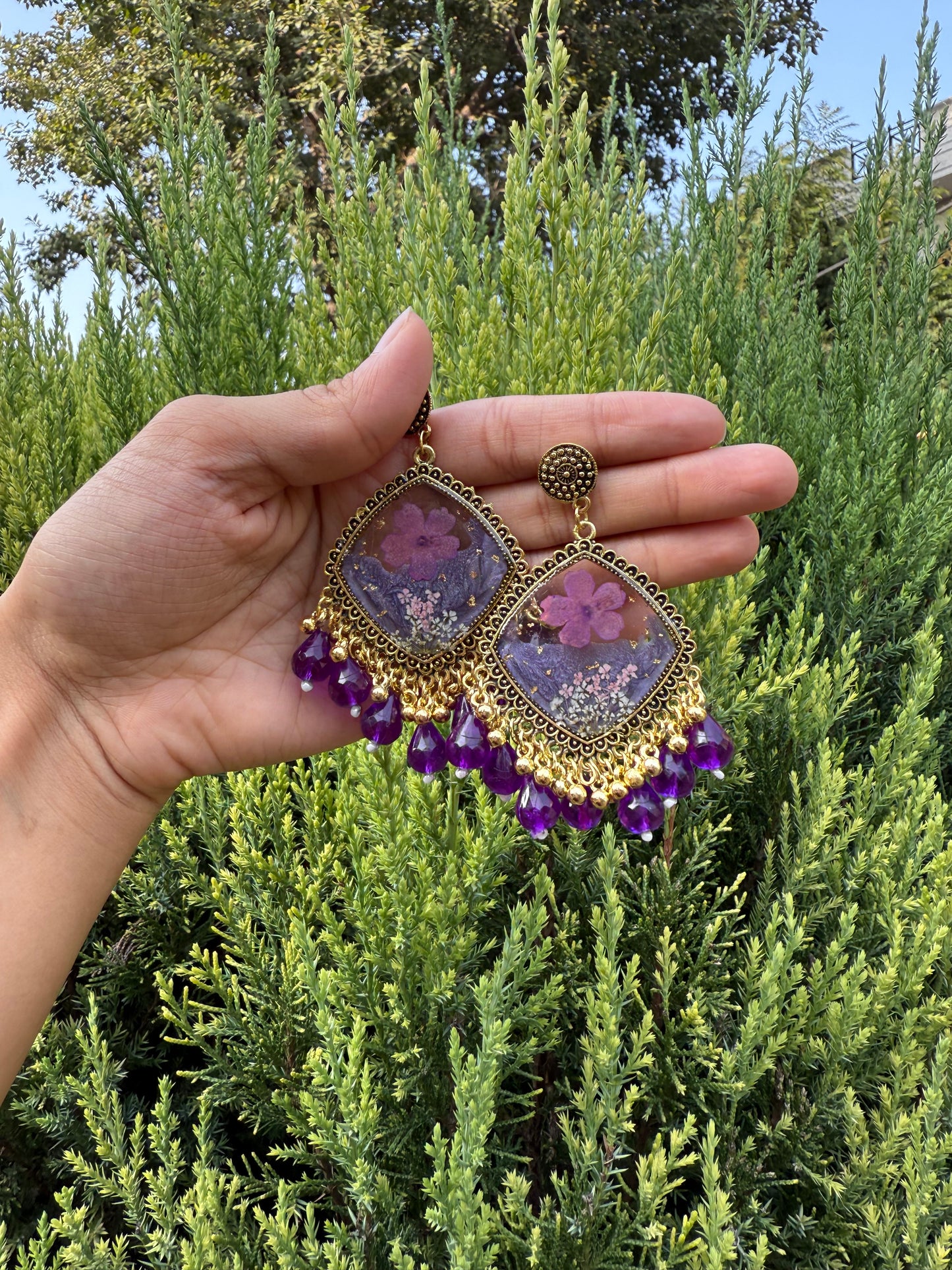 Lilac wedding jhumkas
