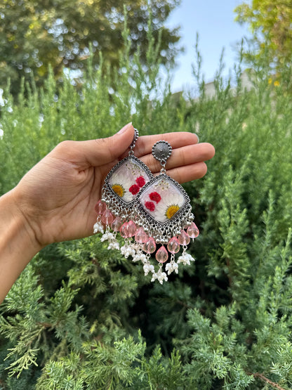 Snow daisy jhumkas