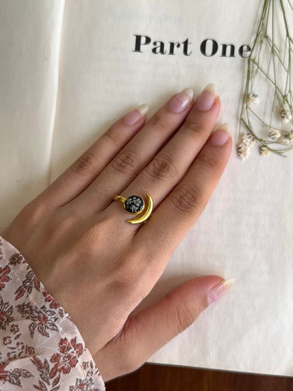 Midnight moon ring
